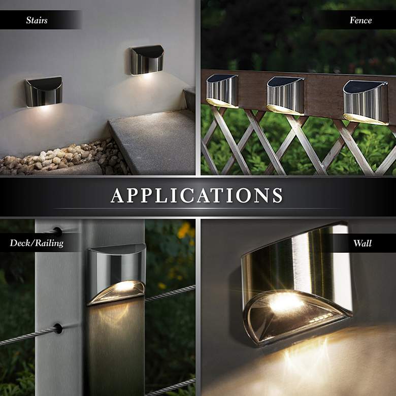 Image 3 Stainless Steel 3 1/4" High Solar LED Outdoor Deck Light more views