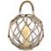 Stainless Steel Globe Lantern With Rope Accents