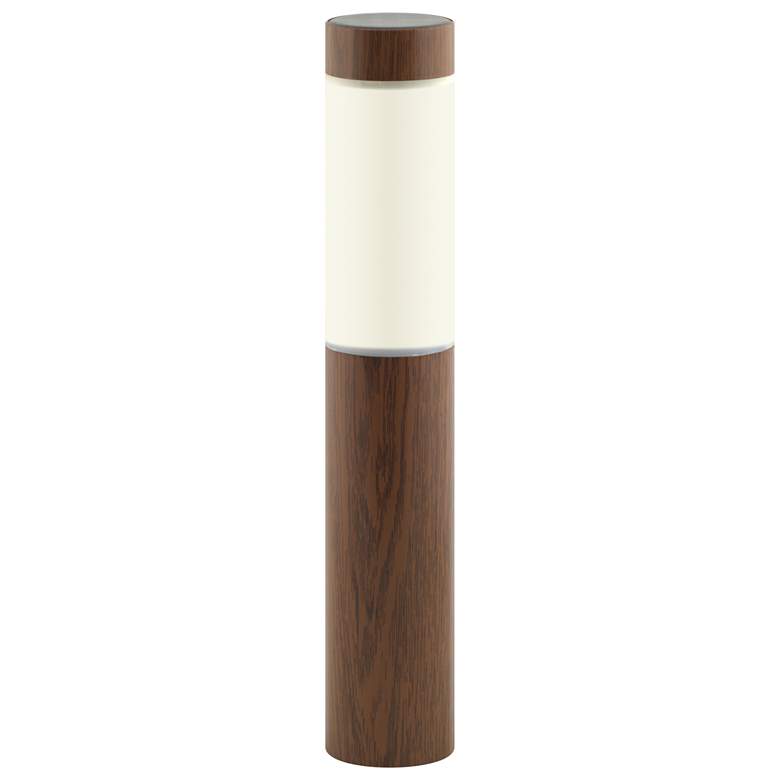 Image 1 Stake Wood Grained Dusk-to-Dawn Solar Stake Light