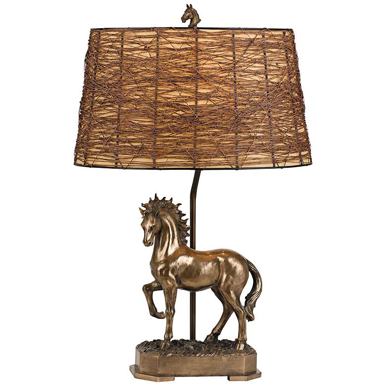 Image 1 Stallion Twig Shade Bronze Table Lamp