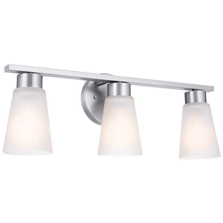 Image 1 Stamos 22-in 3-Light Brushed Nickel Transitional Vanity Light