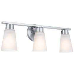 Stamos 22-in 3-Light Brushed Nickel Transitional Vanity Light