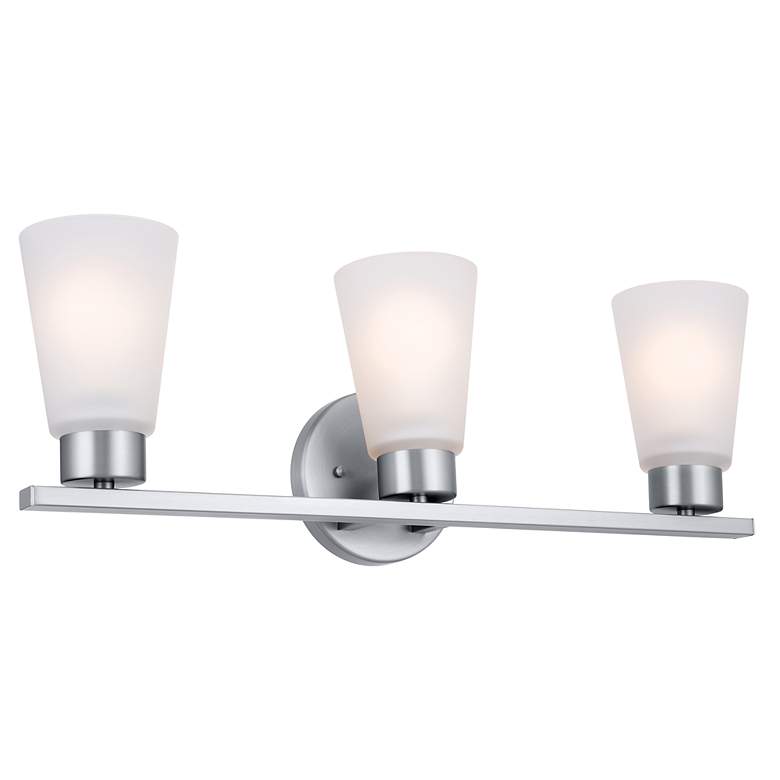 Image 3 Stamos 22-in 3-Light Brushed Nickel Transitional Vanity Light more views