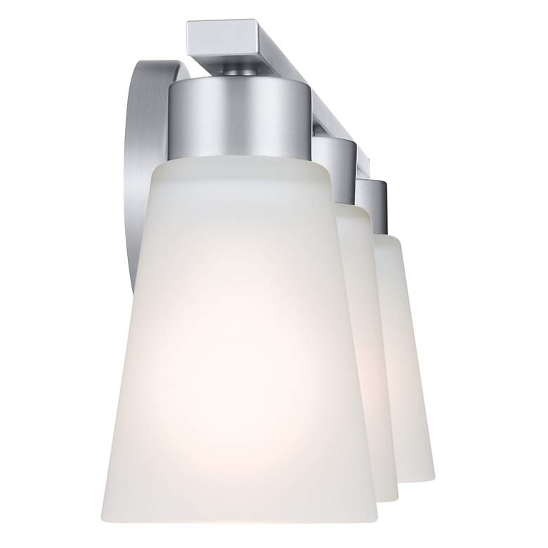 Image 4 Stamos 22-in 3-Light Brushed Nickel Transitional Vanity Light more views