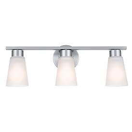 Image5 of Stamos 22-in 3-Light Brushed Nickel Transitional Vanity Light more views