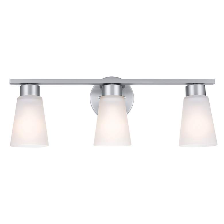 Image 5 Stamos 22-in 3-Light Brushed Nickel Transitional Vanity Light more views