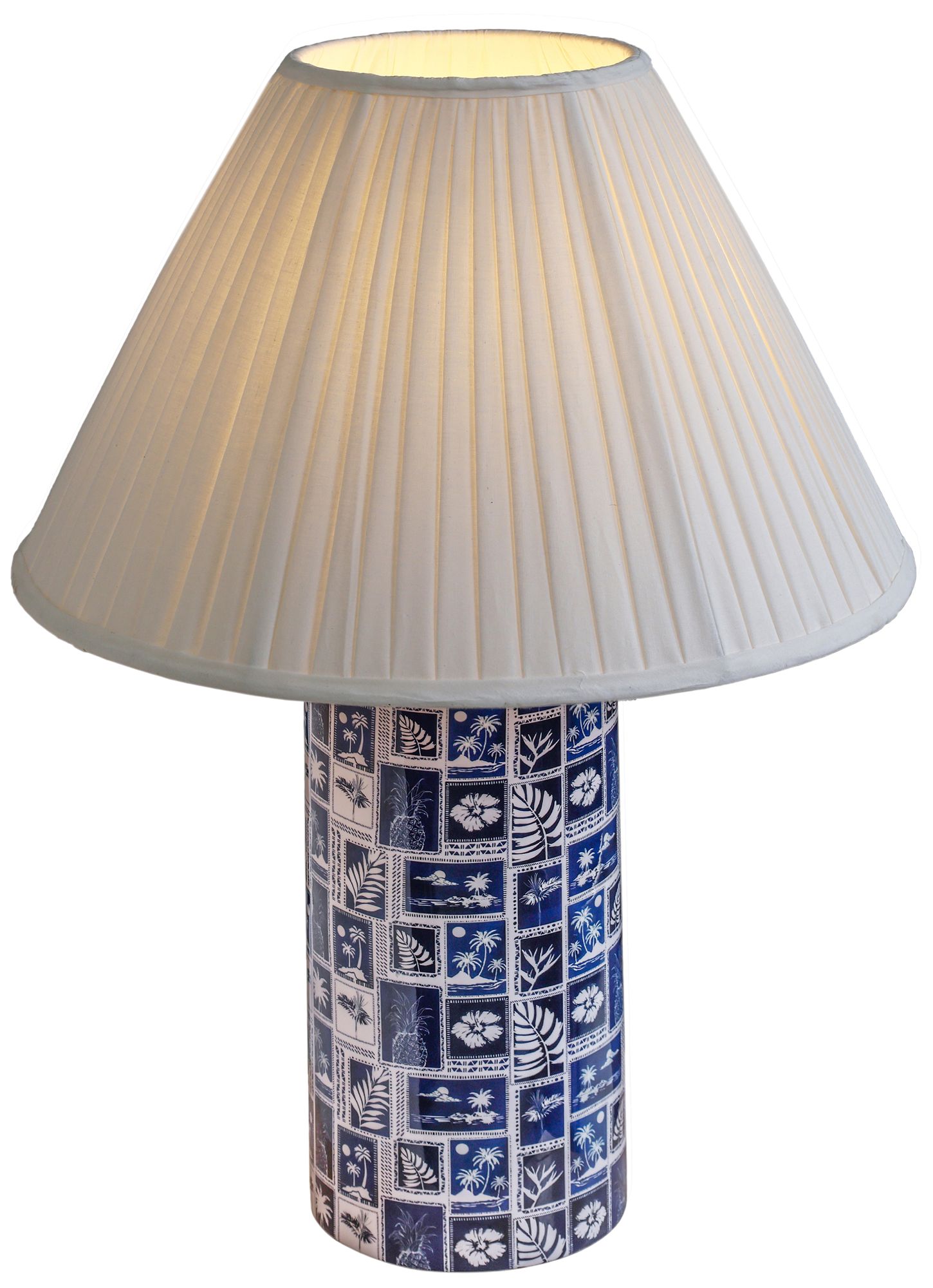 Image 2 Stamp Blue Pleated Table Lamp more views