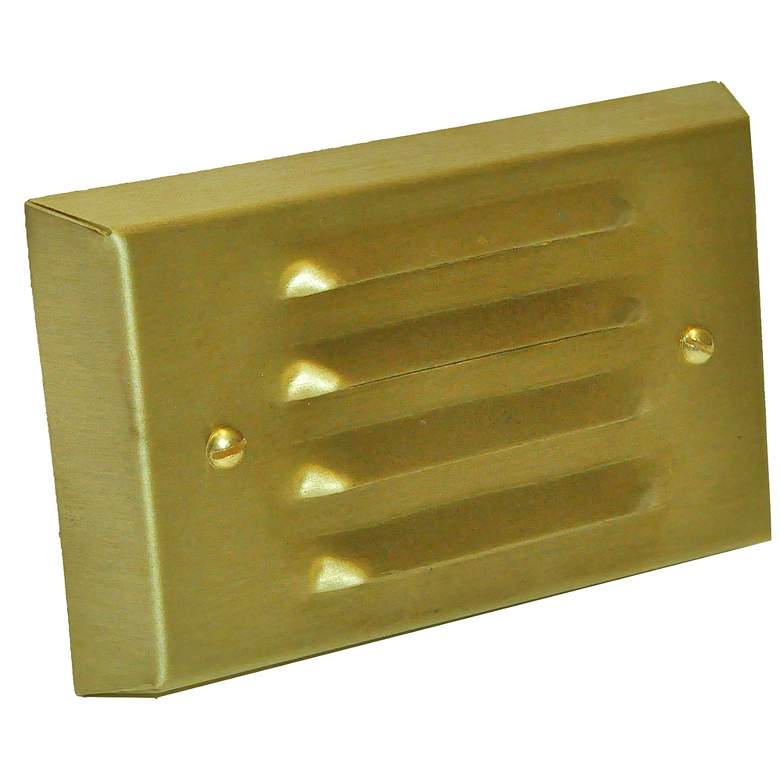 Image 1 Stamped Brass 4 3/4 inch Wide LED 4-Louver Step/Brick Light