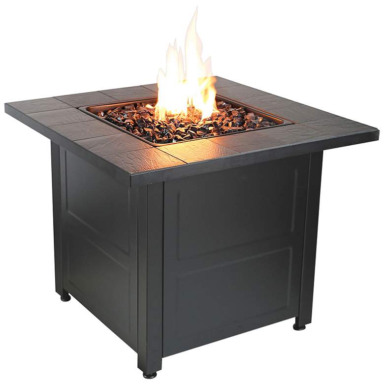 Image 1 Stamped Tile Mantel 30" Wide LP Gas Fire Pit Table