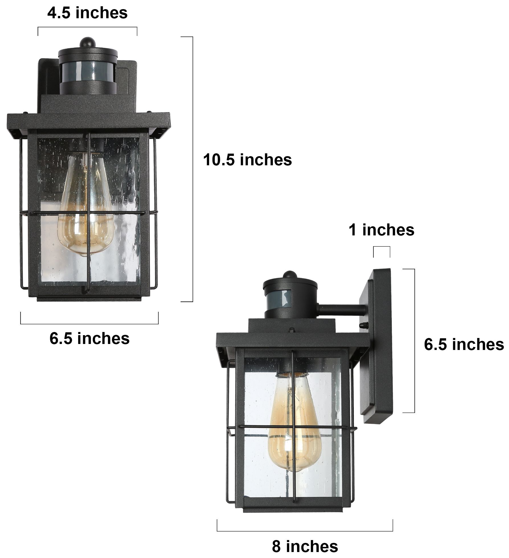 Image 5 Stan 10.6" High Black Glass Outdoor Wall Light more views