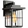 Stan 11" High Black Glass Outdoor Wall Light