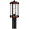 Stan 13 3/4" High Black and Dark Wood Outdoor Post Light