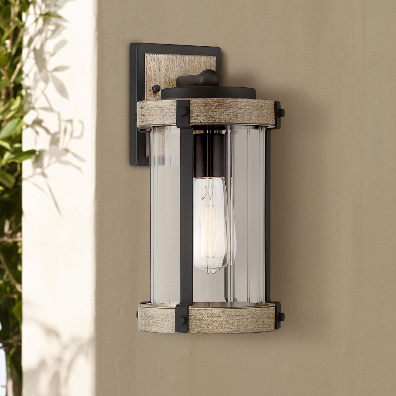 wood exterior lights