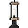 Stan 14 1/2" High Black and Gray Wood Post Light with Pier Mount