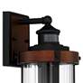 Stan 15 1/2" High Wood and Black Motion Sensor Outdoor Wall Light