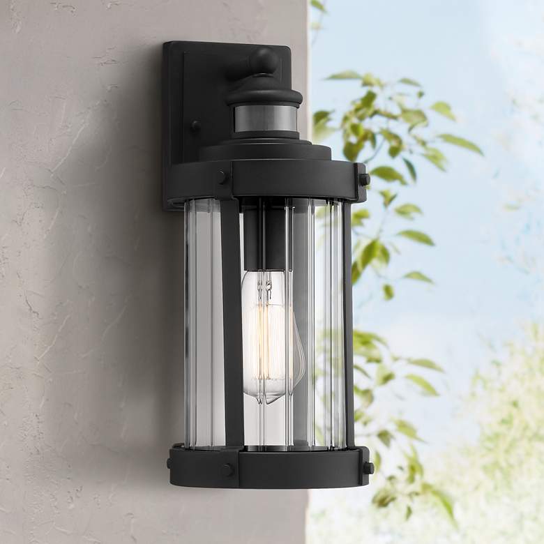 Image 6 Stan 15 inch High Texture Black Motion Sensor Outdoor Wall Light Set of 2 more views