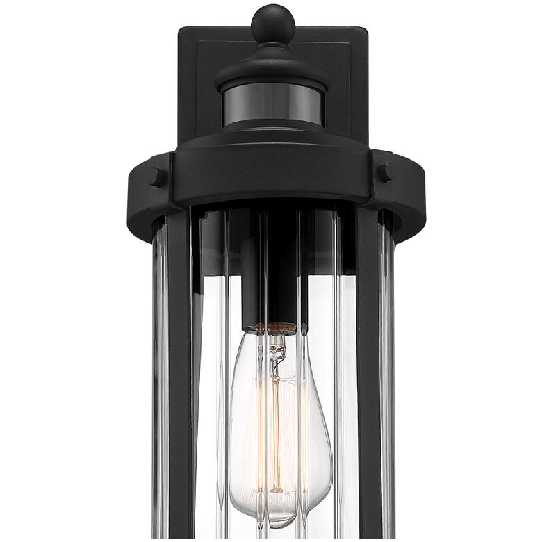 Image 3 Stan 15" High Texture Black Motion Sensor Outdoor Wall Light more views