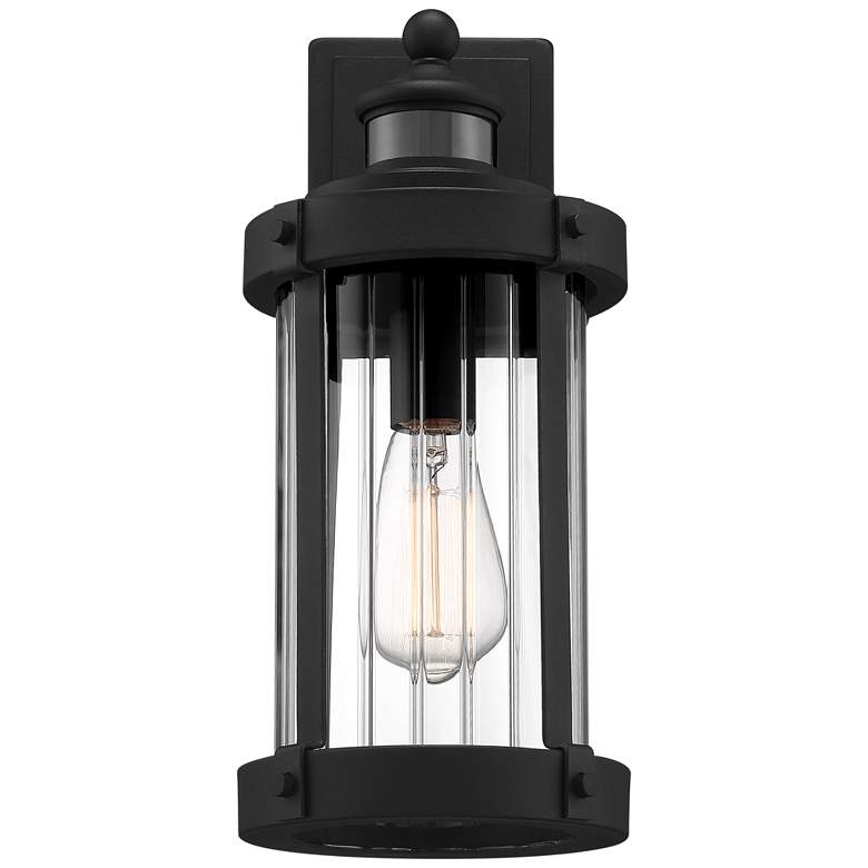 Image 4 Stan 15" High Texture Black Motion Sensor Outdoor Wall Light more views