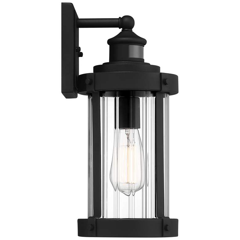 Image 6 Stan 15" High Texture Black Motion Sensor Outdoor Wall Light more views