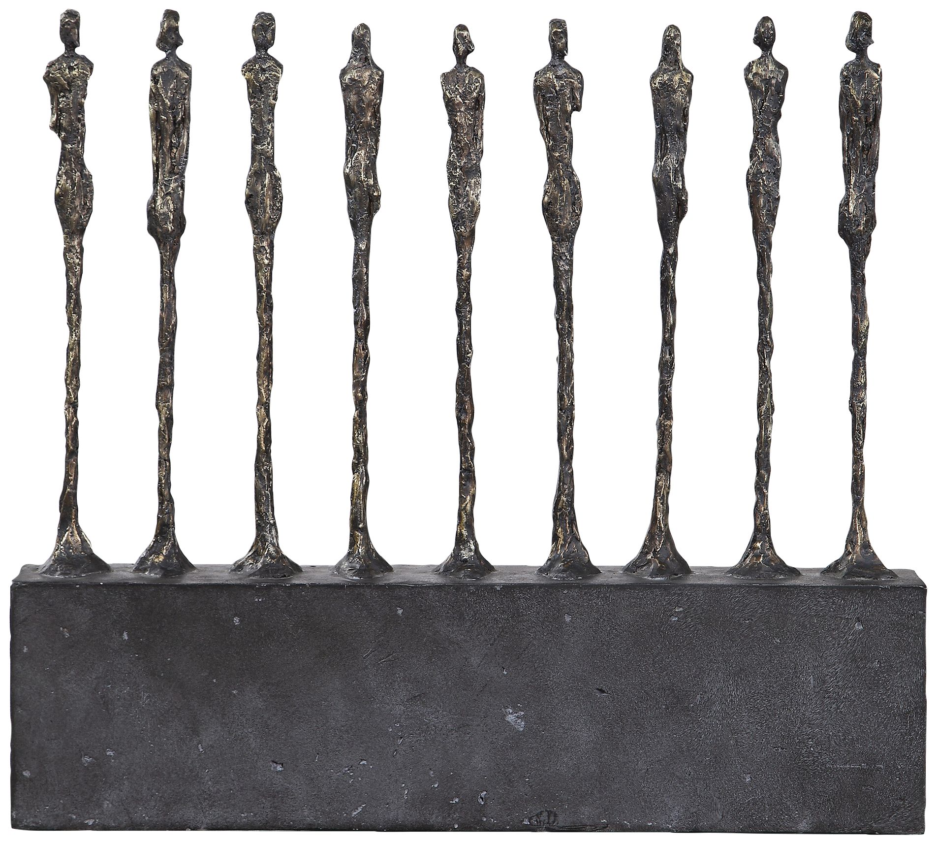 Stand Together 21" High Aged Gold and Black Statue