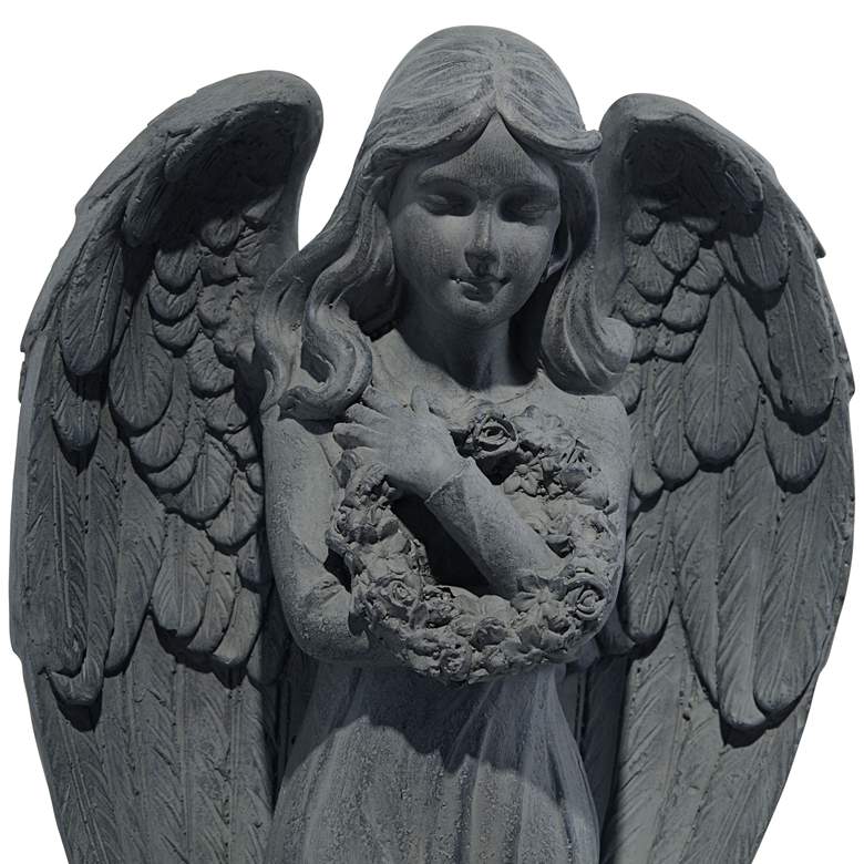 Image 2 Standing Angel 25 inch High Faux Greystone Indoor-Outdoor Statue more views