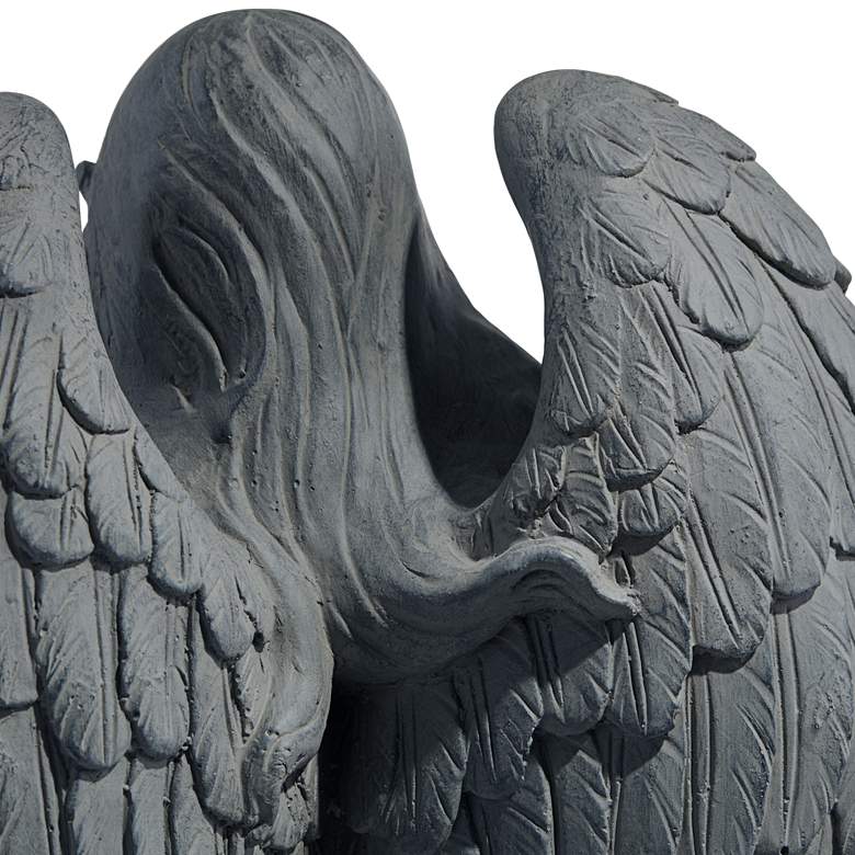 Image 3 Standing Angel 25" High Faux Greystone Indoor-Outdoor Statue more views