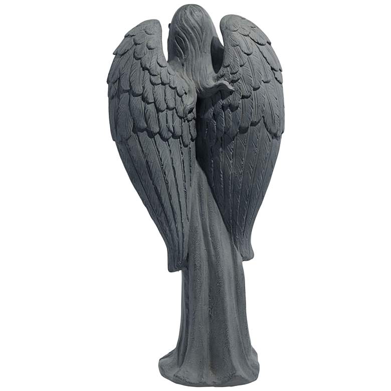 Image 6 Standing Angel 25" High Faux Greystone Indoor-Outdoor Statue more views