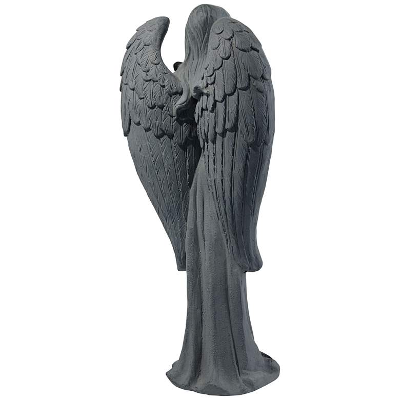 Image 7 Standing Angel 25" High Faux Greystone Indoor-Outdoor Statue more views