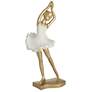 1_Standing Ballerina 9 1/4" High Matte Gold and White Statue