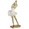 Standing Ballerina 9 1/4" High Matte Gold and White Statue