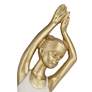 2_Standing Ballerina 9 1/4" High Matte Gold and White Statue more views