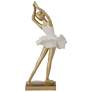 5_Standing Ballerina 9 1/4" High Matte Gold and White Statue more views