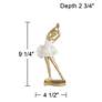 6_Standing Ballerina 9 1/4" High Matte Gold and White Statue more views