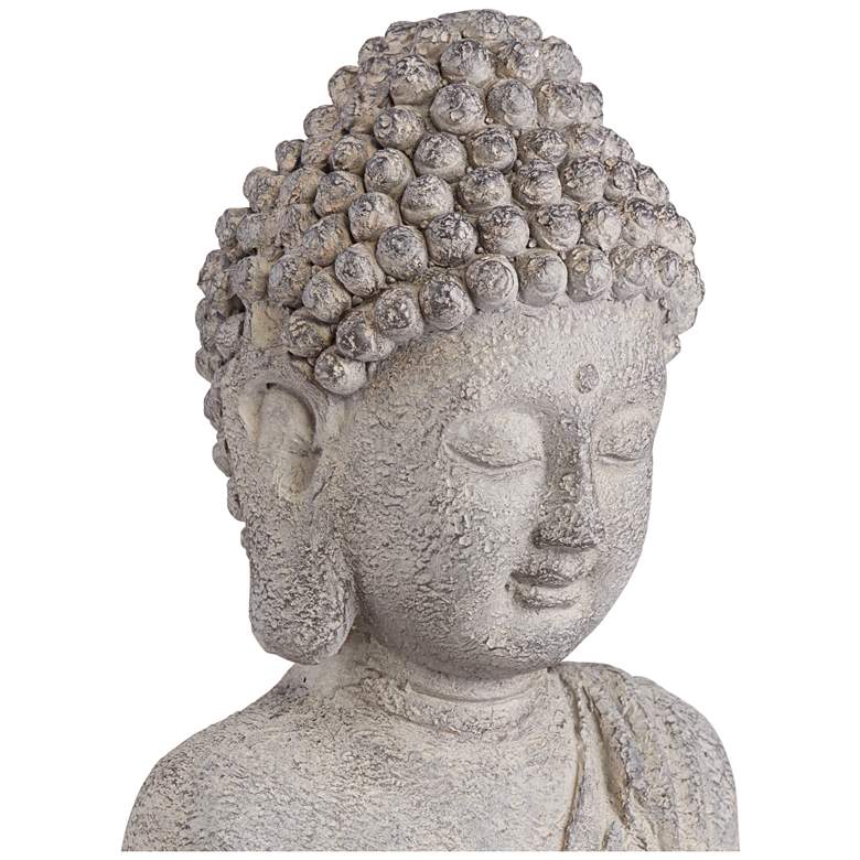 Image 4 Standing Buddha 32" High Gray Indoor-Outdoor Statue more views