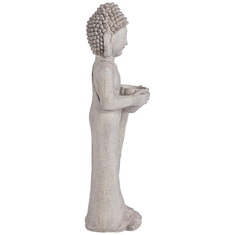 Image 6 Standing Buddha 32" High Gray Indoor-Outdoor Statue more views