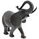 Standing Elephant with Trunk Up 12" Wide Stone Gray Statue