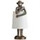 Standing Monkey Antique Brass Accent Table Lamp