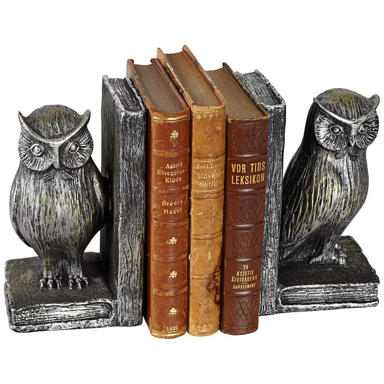 Image 1 Standing Owl Bookends Set
