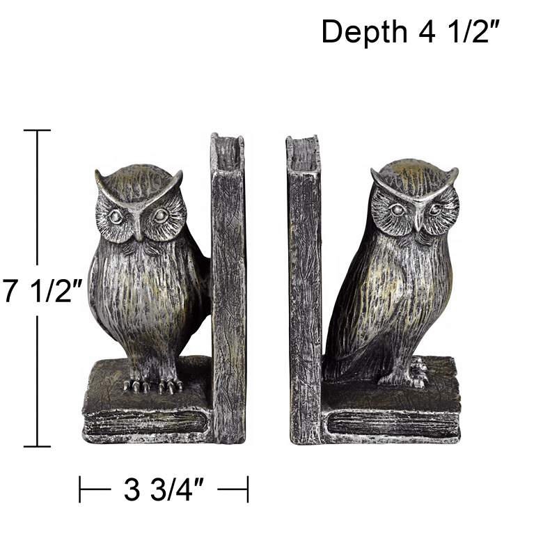Image 6 Standing Owl Bookends Set more views