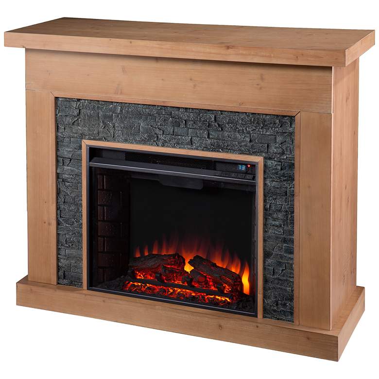 Image 4 Standlon 45 inch Wide Natural Gray Wood Electric Fireplace more views