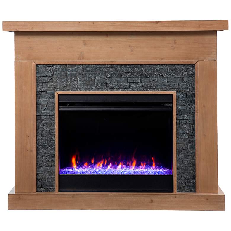 Image 2 Standlon 45 inchW Natural Gray Electric Color Changing Fireplace