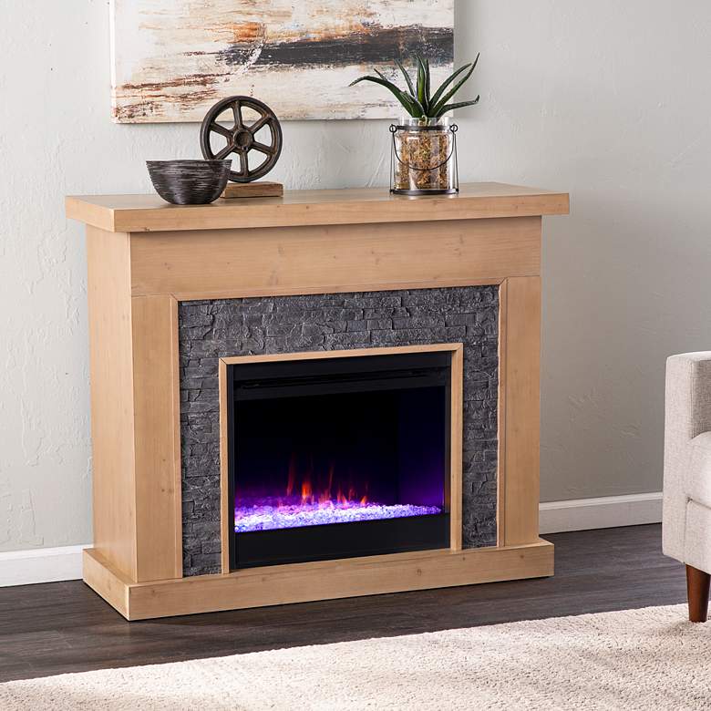 Image 1 Standlon 45 inchW Natural Gray Electric Color Changing Fireplace