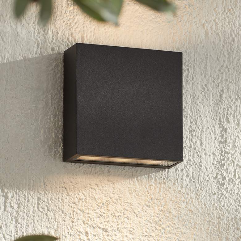 Image 1 Stanford Black Finish LED Up and Down Modern Outdoor Wall Light