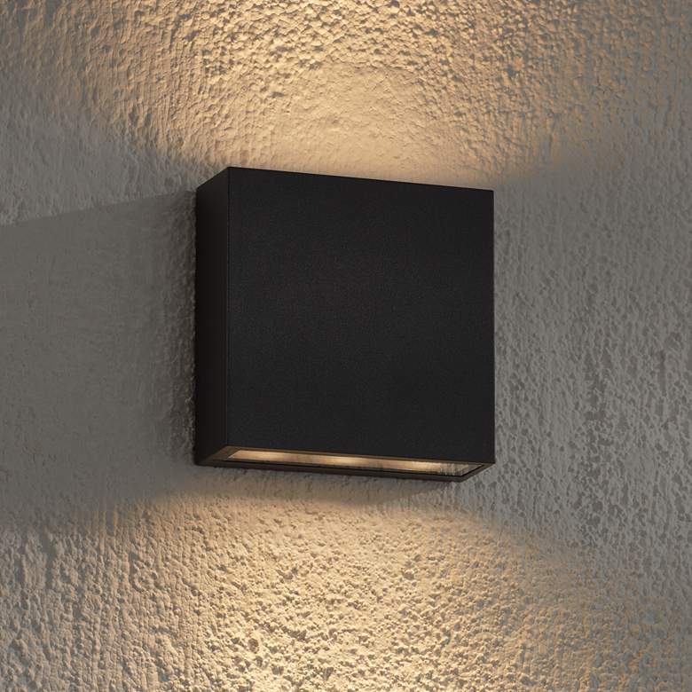 Image 4 Stanford Black Finish LED Up and Down Modern Outdoor Wall Light more views
