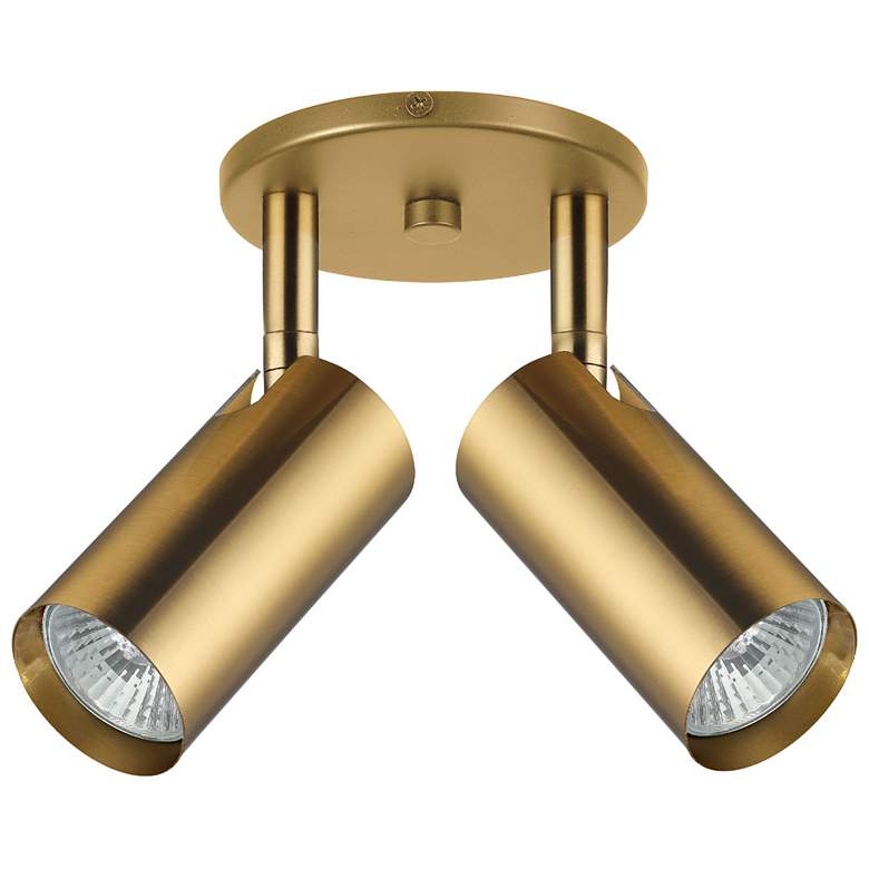 Image 1 Stanly 7.25" High 2-Light Aged Brass Finish Spotlight