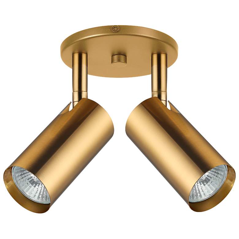 Image 1 Stanly 7.25" High 2-Light Aged Brass Finish Spotlight