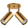 Stanly 7 1/2"H Electroplated Aged Brass 2-Light Spotlight