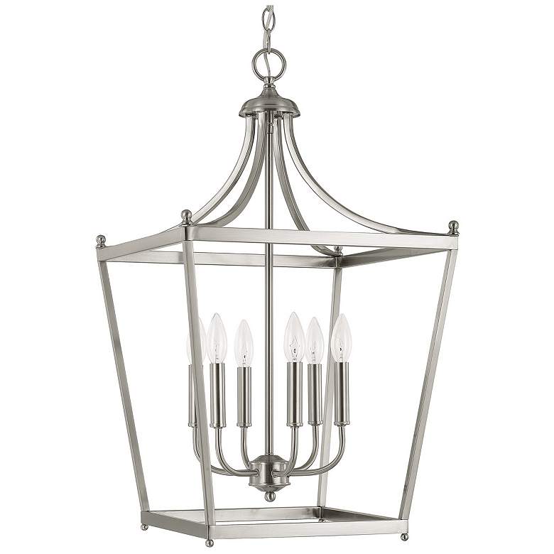 Image 1 Stanton 16 3/4" Wide Brushed Nickel 6-Light Foyer Pendant