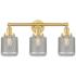 Stanton 24"W 3 Light Satin Gold Bath Vanity Light With Clear Crackle S