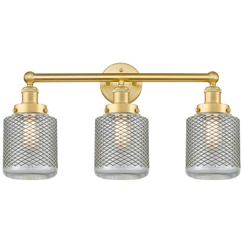 Image 1 Stanton 24"W 3 Light Satin Gold Bath Vanity Light With Clear Crackle S